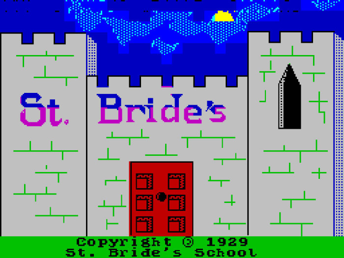 Der Titelbildschirm von The Secret of St. Brides auf dem Sinclair ZX Spectrum. (Bild: St. Brides)